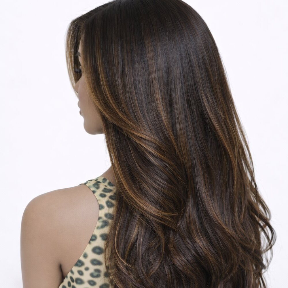 ✨22-26 Inch Layered & Styled Human Hair Lace Wig With Highlights Virgin Color✨ - Picture 5 of 16